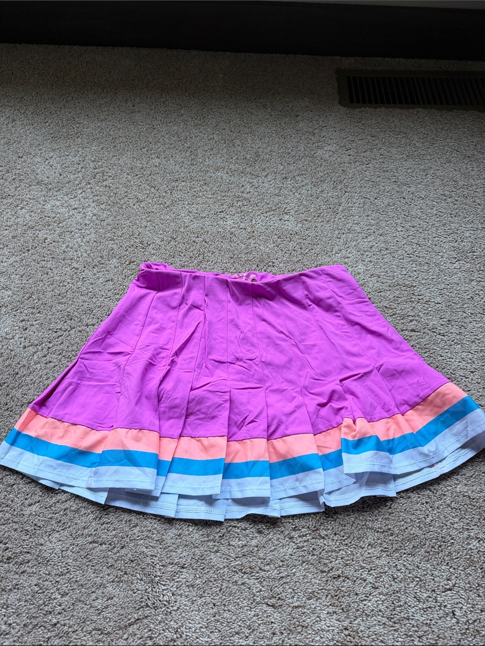Lilly Pulitzer Purple Tiered Skort with Colorblock Hem-XS